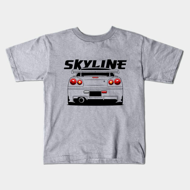 GTR SKYLINE GT-R34 Kids T-Shirt by RacingSize